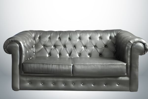 Sofá de Cuero Color tendencia Gris Perla