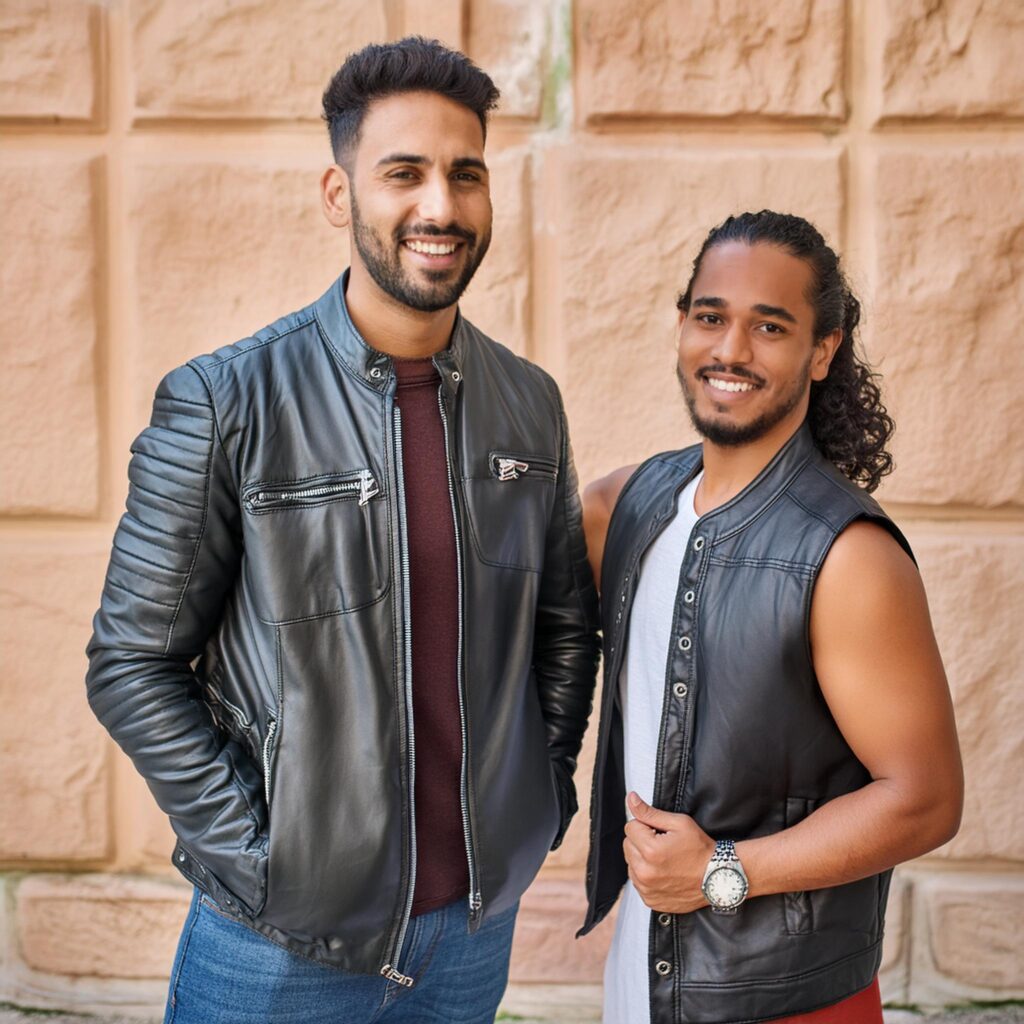 Moda de cuero para hombres, blazer y chaleco