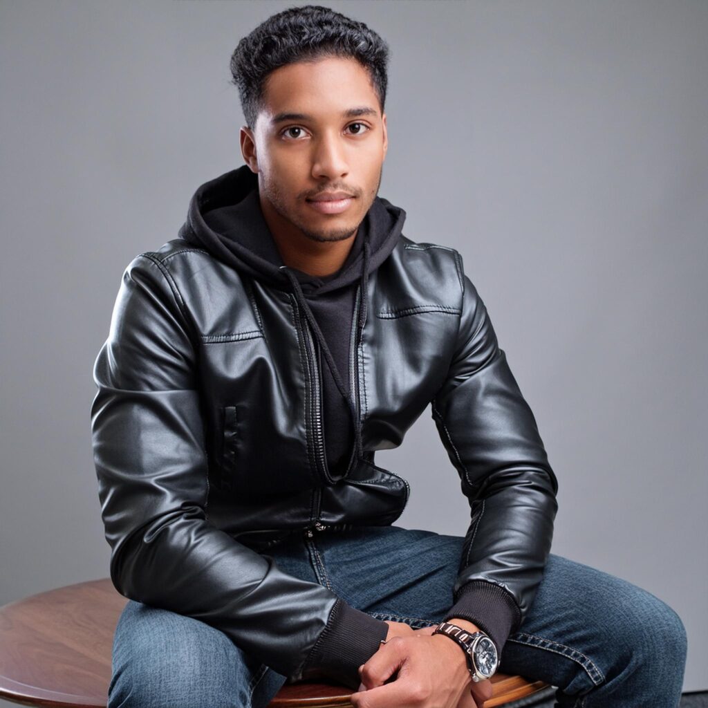Sudadera de cuero para hombre a la moda