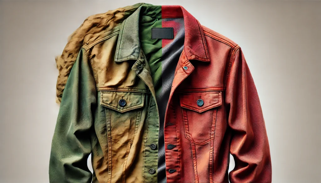 chaqueta de tela drill teñida