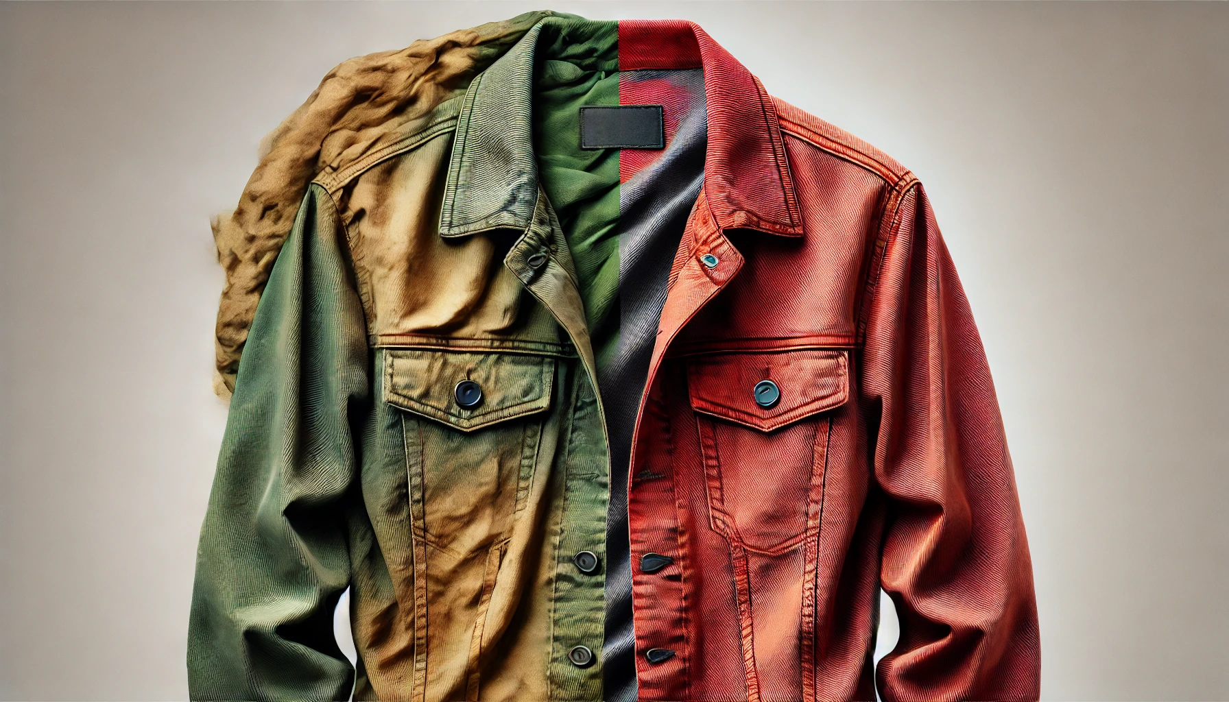 chaqueta de tela drill teñida